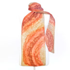 painted silk long scarves orange beige