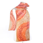 Load image into Gallery viewer, painted silk ladies scarf orange beige
