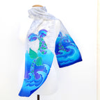 painted silk scarf for women Lynne Kiel design silk scarf