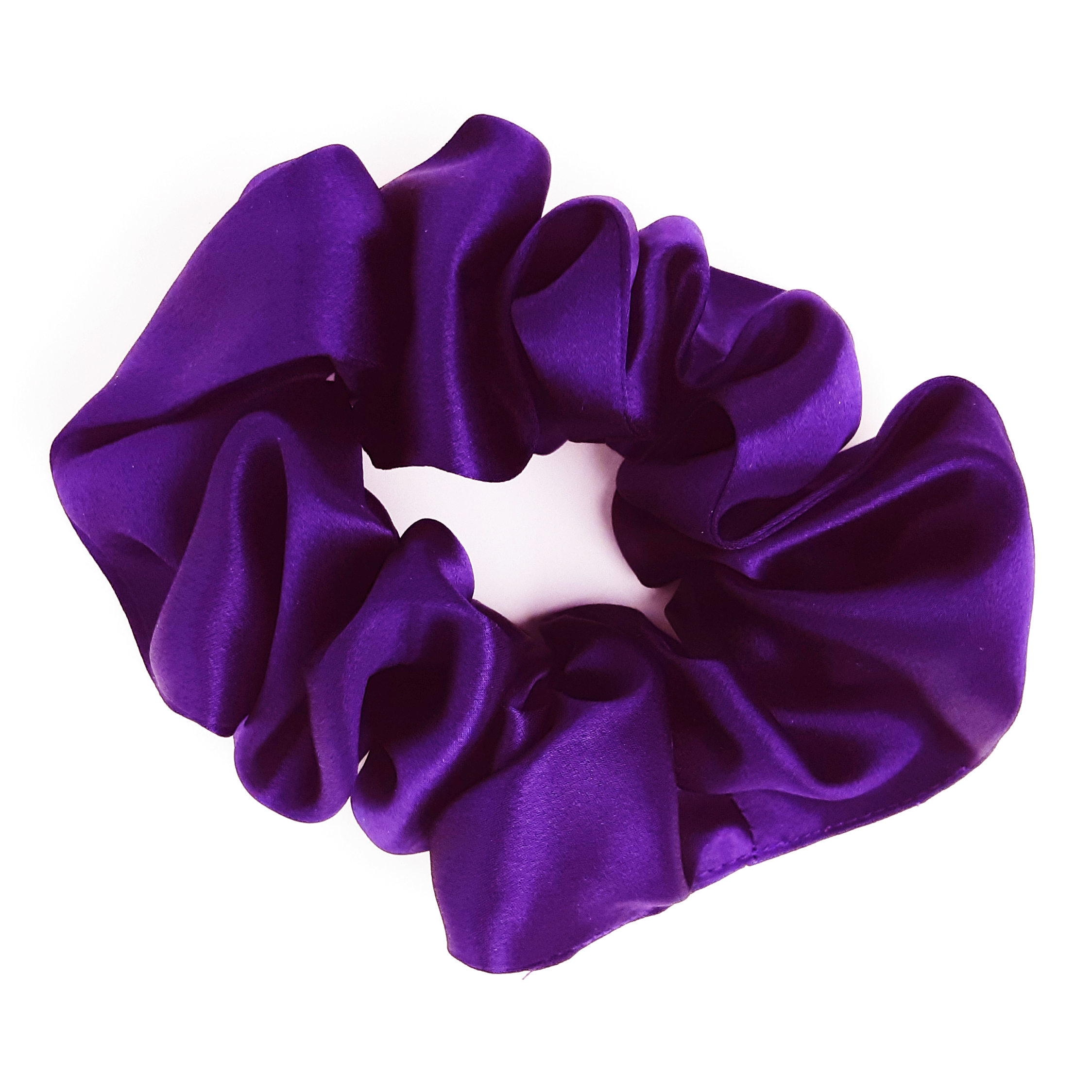 aubergine purple large silk scrunchie hair accessory and wrist wear
