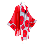 Load image into Gallery viewer, hand painted silk kimono women&#39;s clothing handmade in Canada by Lynne Kiel
