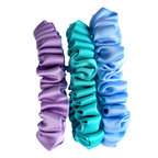 Silk fashion hair accessories skinny scrunchies made in Canada Handmade by Lynne Kiel