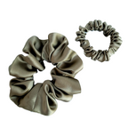scrunchie pony tail holder 2 piece medium and skinny size set handmade by Lynne Kiel