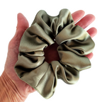 pure silk medium size gold scrunchie pony tail holder handmade by Lynne Kiel