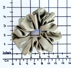 pure silk beige scrunchie medium size pony tail holder handmade by Lynne Kiel