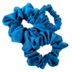 Load image into Gallery viewer, Deep blue-green Teal Pure Silk Satin  LUXURY 3 pc Scrunchie GLAM SET
