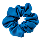Deep blue-green Teal Pure Silk Satin  LUXURY 3 pc Scrunchie GLAM SET