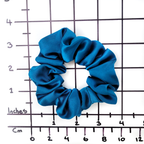 Deep blue-green Teal Pure Silk Satin  LUXURY 3 pc Scrunchie GLAM SET