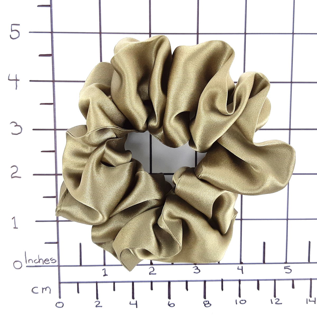 beige hair scrunchie large size made by Lynne Kiel