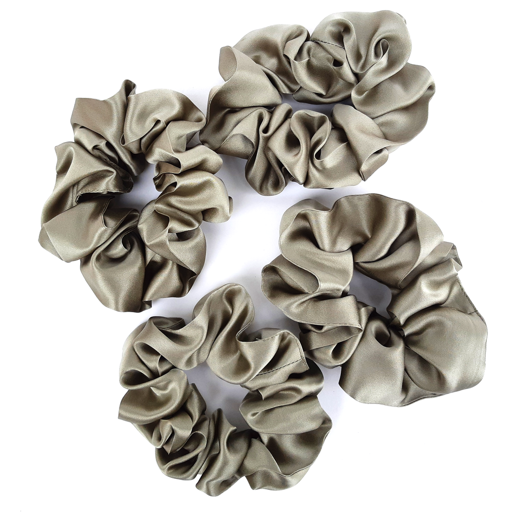 pure silk scrunchie hair accessory handmade in Canada