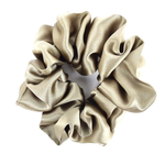 Load image into Gallery viewer, oyster beige pure silk satin scrunchie for hair
