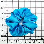 Load image into Gallery viewer, turquoise blue pure silk scrunchie hair accessory large size handmade by Lynne Kiel
