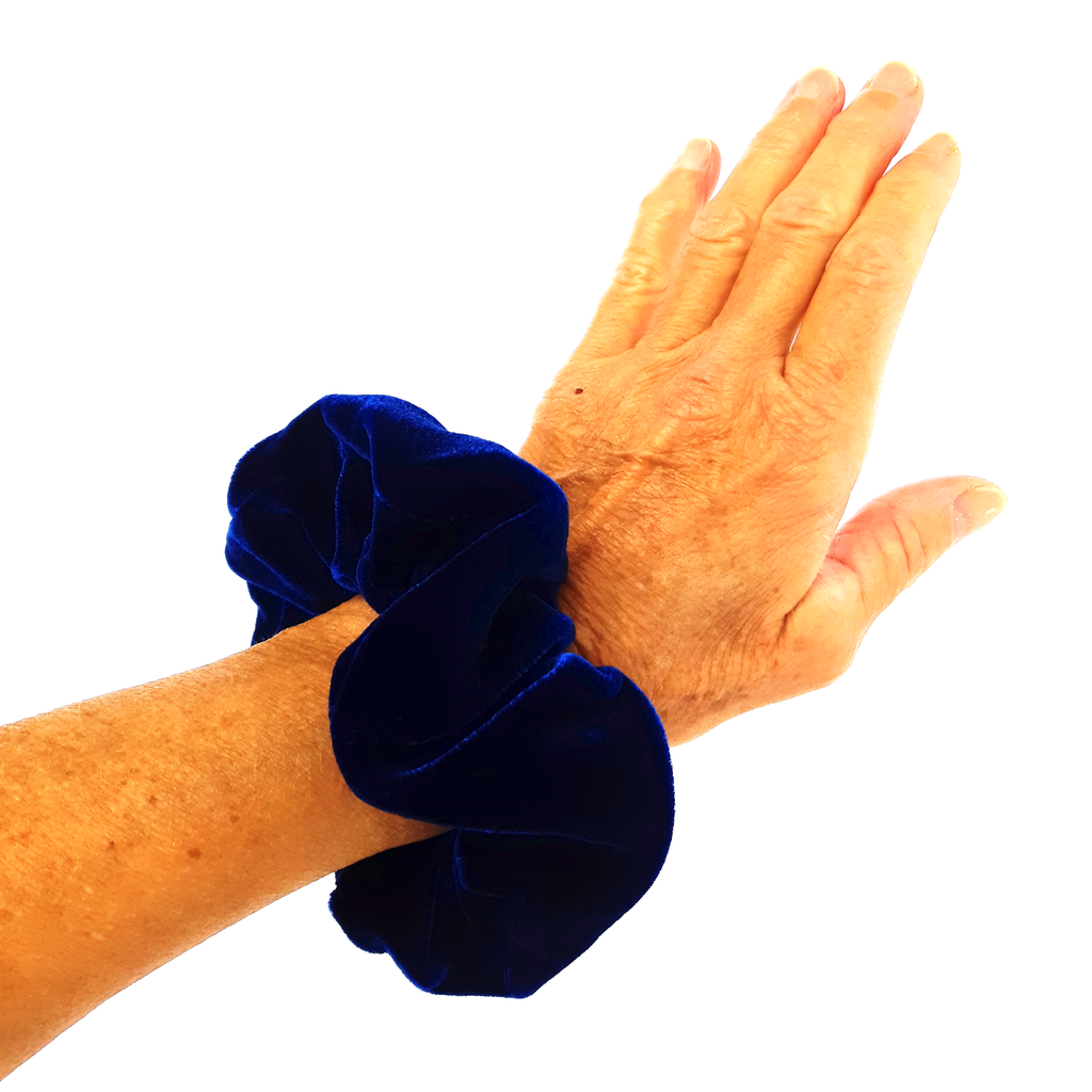 blue velvet scrunchies ponytail tie for hair