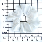 pure silk medium size white satin scrunchie handmade by Lynne Kiel