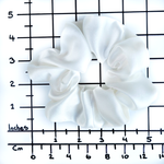 Load image into Gallery viewer, pure silk medium size white satin scrunchie handmade by Lynne Kiel
