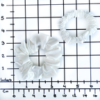 Small and skinny scrunchies pure silk white satin handmade in Canada by Lynne Kiel