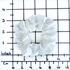 pure silk white small scrunchie made in Canada handmade by Lynne Kiel