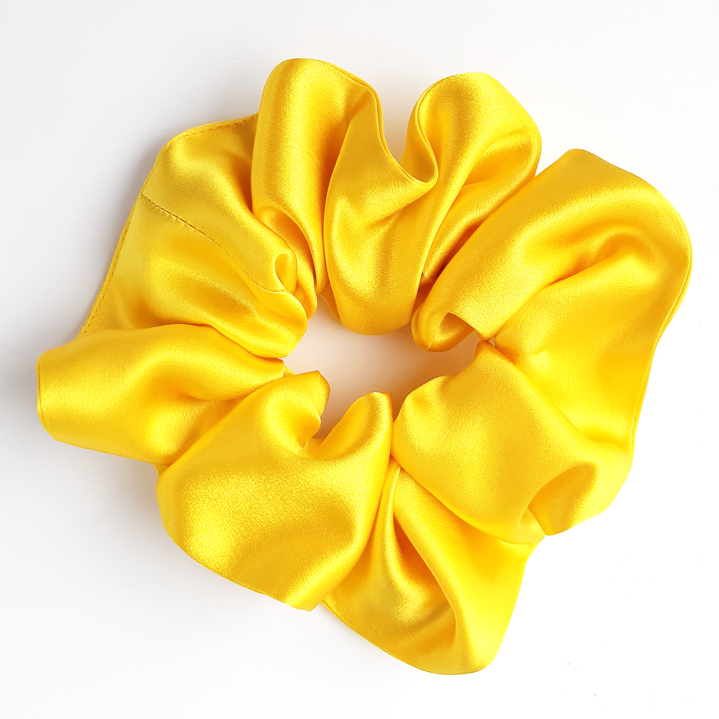 yellow jumbo oversized silk scrunchie for hair