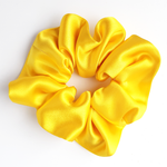 Load image into Gallery viewer, yellow jumbo oversized silk scrunchie for hair
