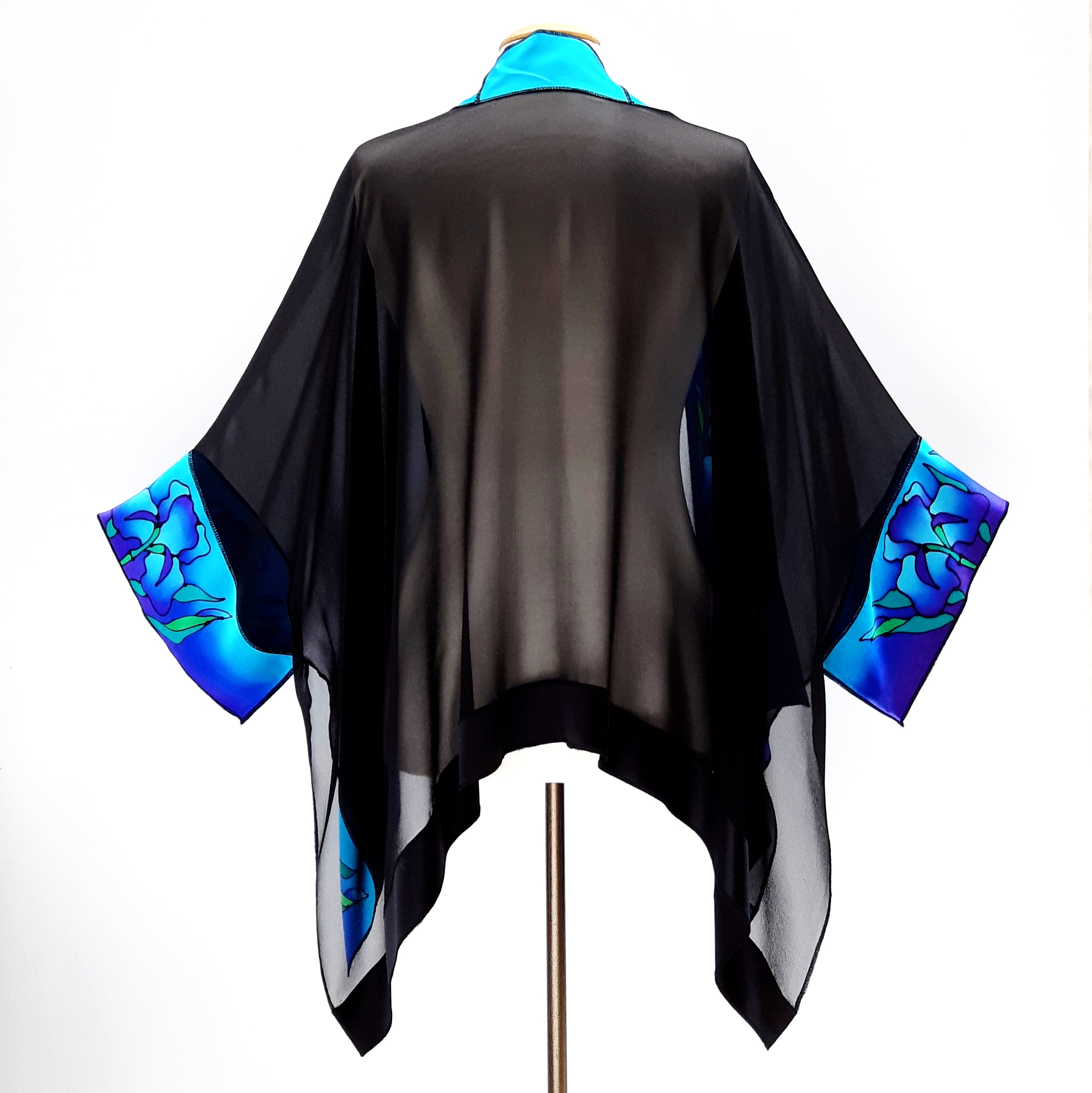 kimono jacket back painted silk fashion