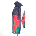 silk scarf for women red tulips painted silk