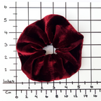 oversized silk velvet scrunchie ponytail ties handmade in Canada by Lynne Kiel