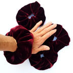 Large scrunchie hair accessory silk velvet handmade in Canada by Lynne Kiel