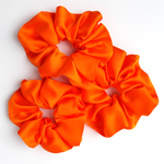 Load image into Gallery viewer, pure silk orange scrunchie hair elastic for women
