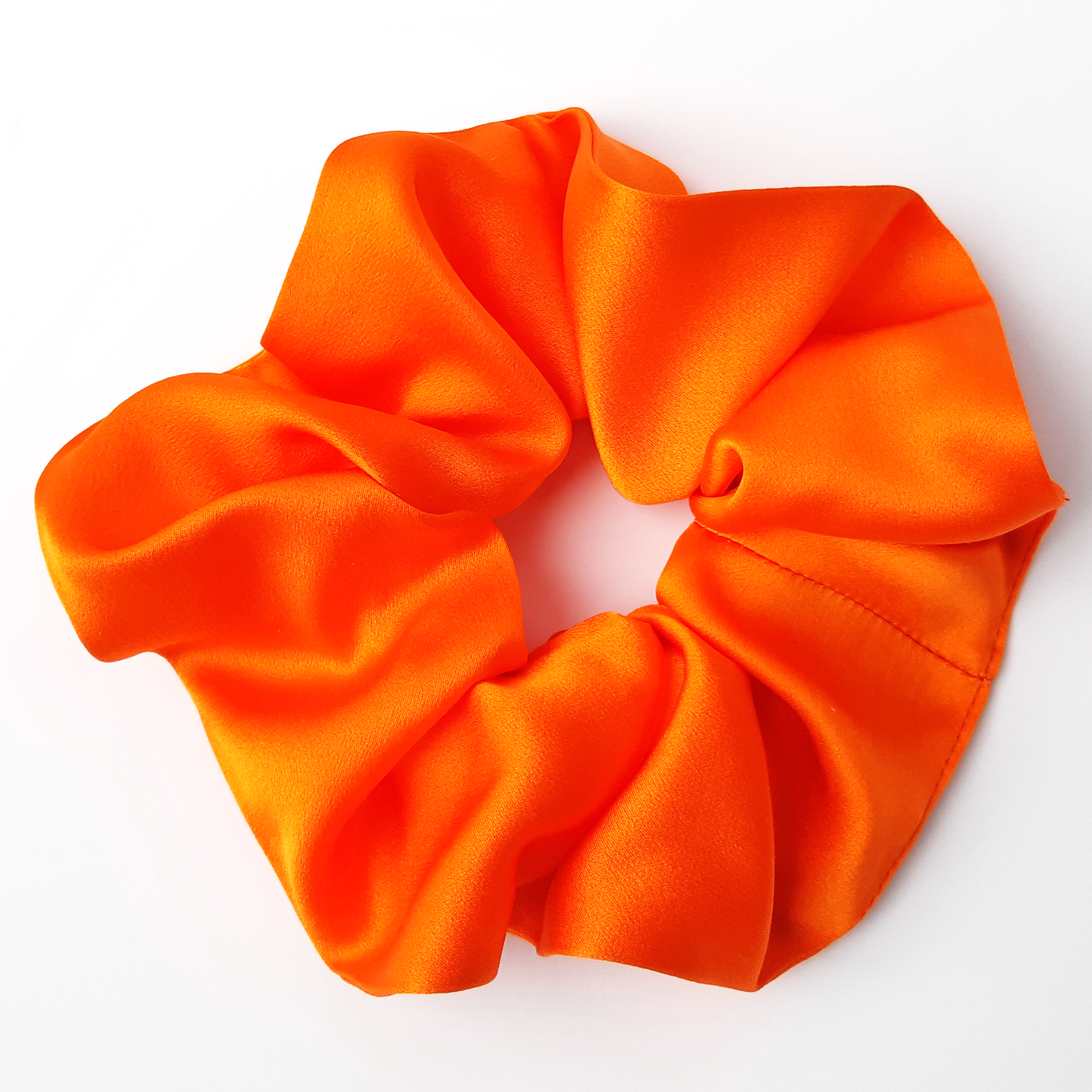 jumbo orange silk scrunchie for yoga and gymnastics