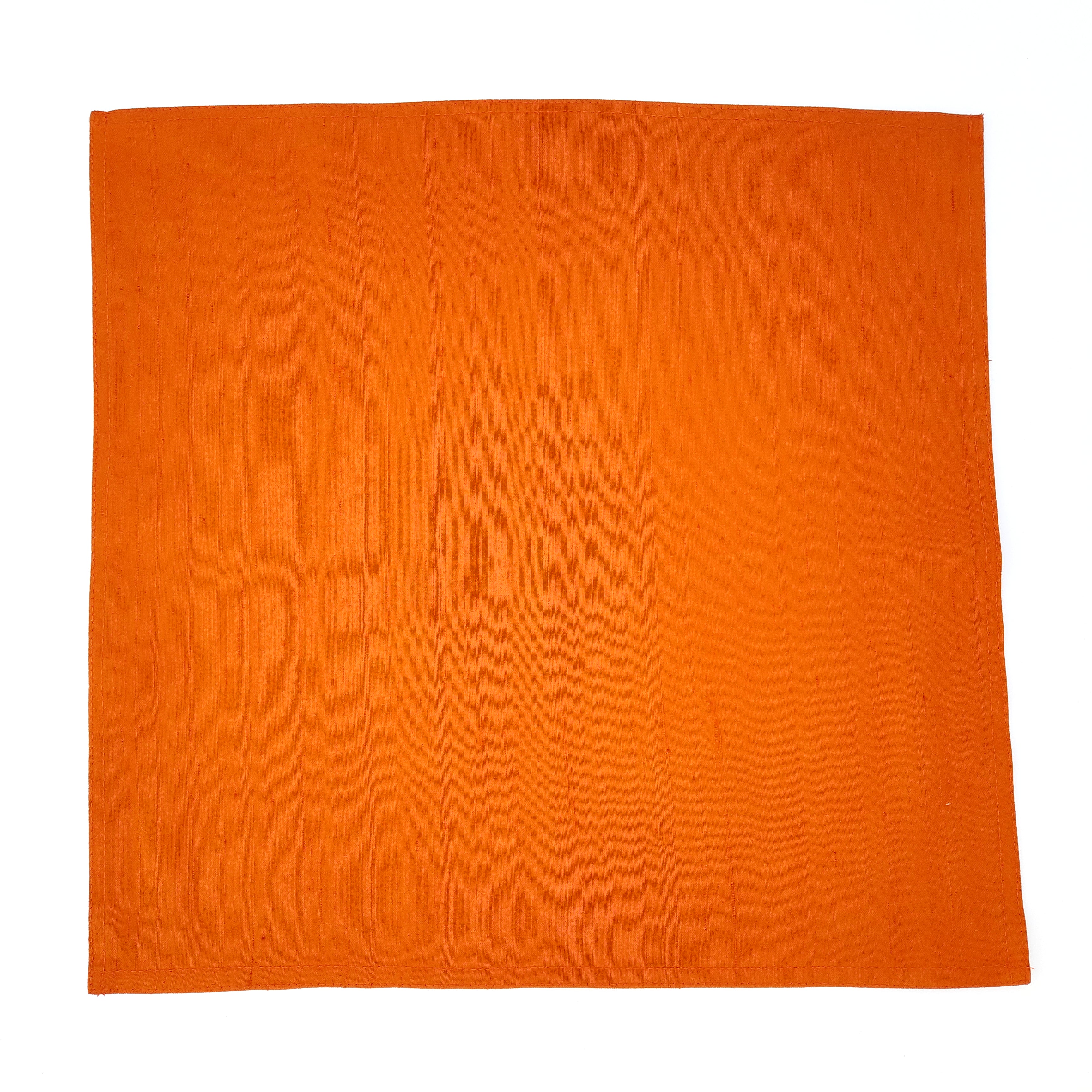 orange pure silk pocket square men's fashion accessory handmade by Lynne Kiel