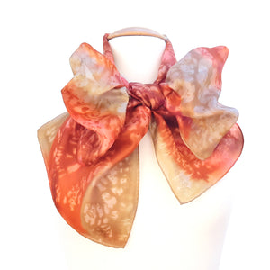 painted silk orange scarf design scarves