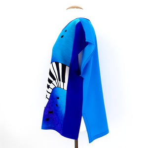 blue silk top