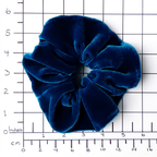 large size  teal velvet scrunchie hair accessory for ladies handmade by Lynne Kiel
