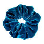 Load image into Gallery viewer, blue silk velvet scrunchie hair accessory for women handmade by Lynne Kiel
