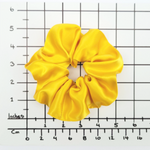 Load image into Gallery viewer, jumbo oversized silk yellow scrunchie for hair handmade in Canada by Lynne Kiel
